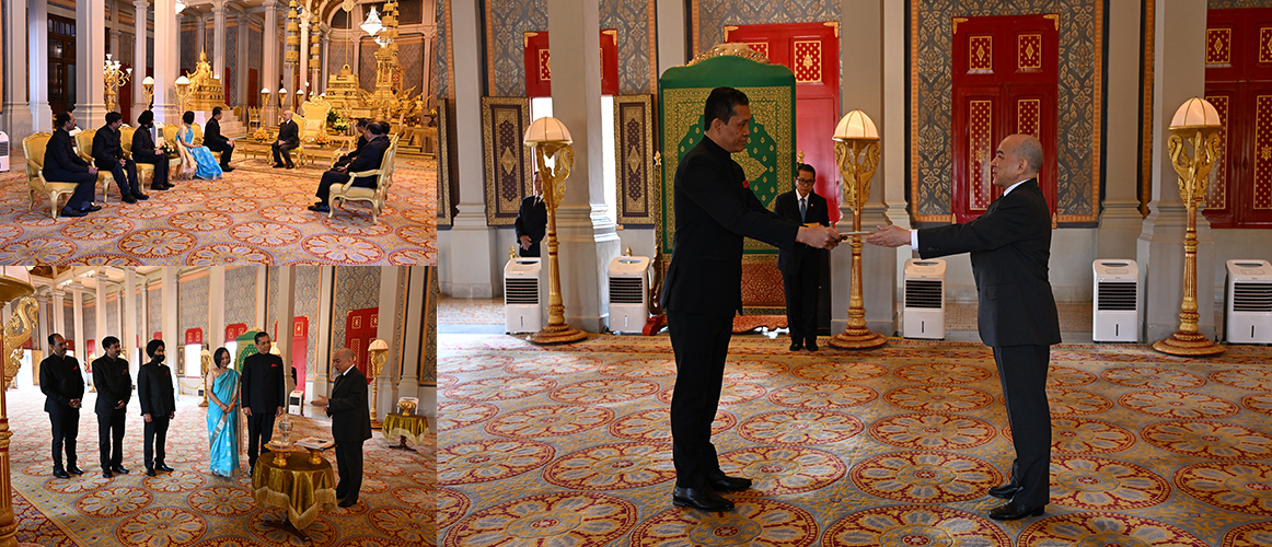  Ambassador Mr. Vanlalvawna Bawitlung presented his credentials to His Majesty King Norodom Sihamoni of the Kingdom of Cambodia